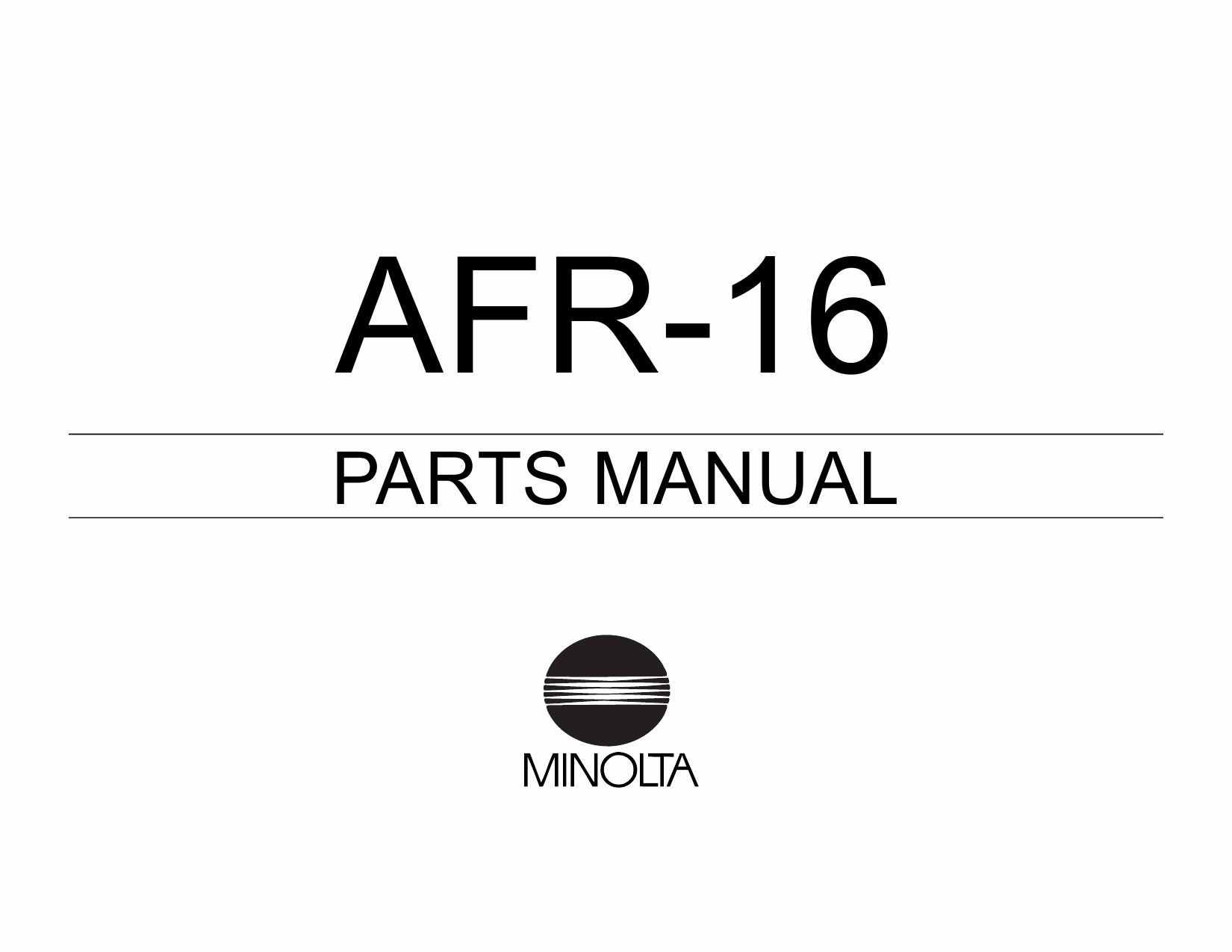 Konica-Minolta Options AFR-16 Parts Manual-1
